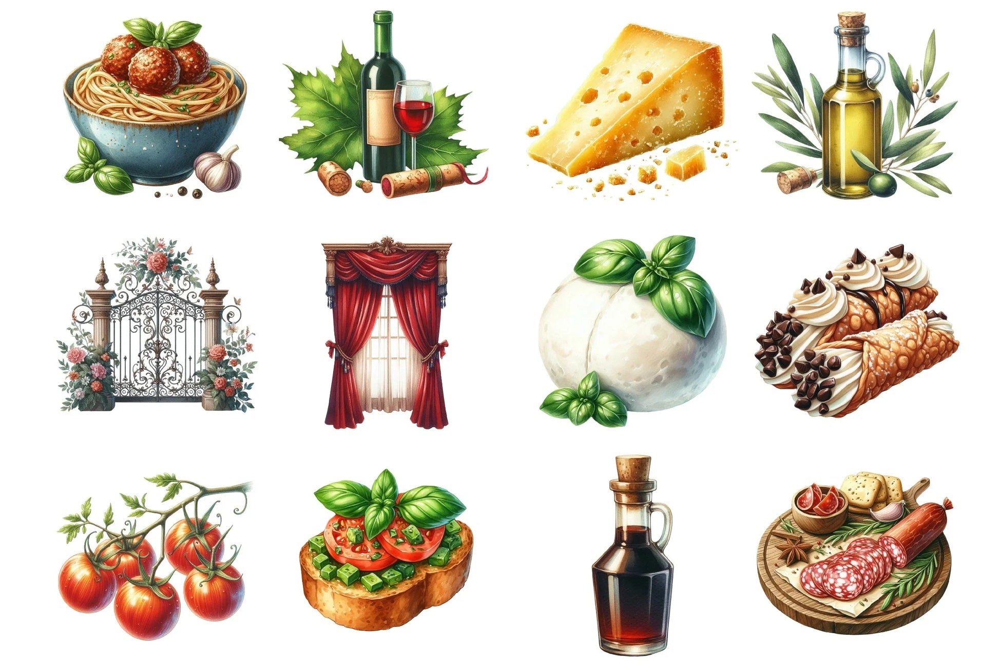 Italian Food Clipart Bundle - CraftNest - Digital Crafting and Art