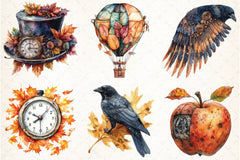 Steampunk Autumn Clipart Bundle 6 - CraftNest - Digital Crafting and Art