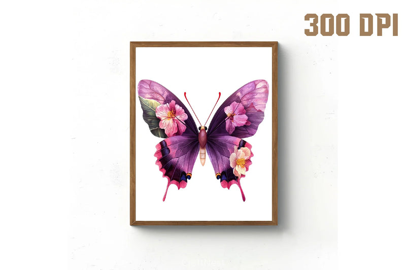 Purple Butterfly Clipart Bundle - CraftNest - Digital Crafting and Art