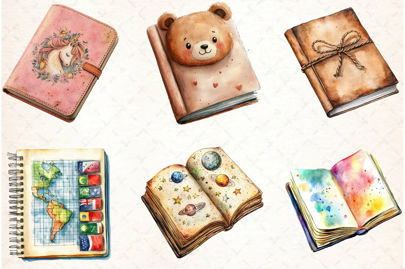 Back To School Notebook Clipart Bundle - CraftNest - Digital Crafting and Art