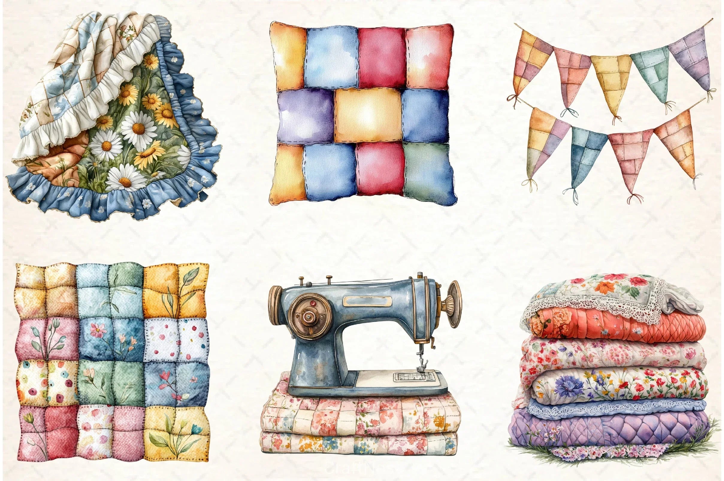 Cottage Quilts Clipart Bundle - CraftNest - Digital Crafting and Art