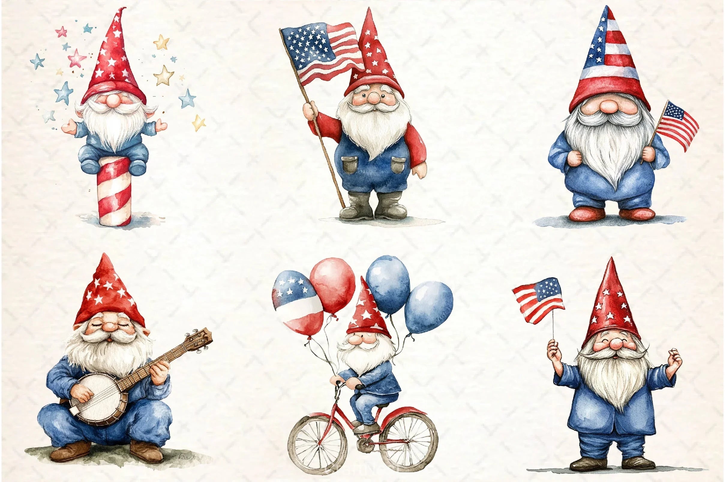 Patriotic Gnome Clipart Bundle 1 - CraftNest - Digital Crafting and Art