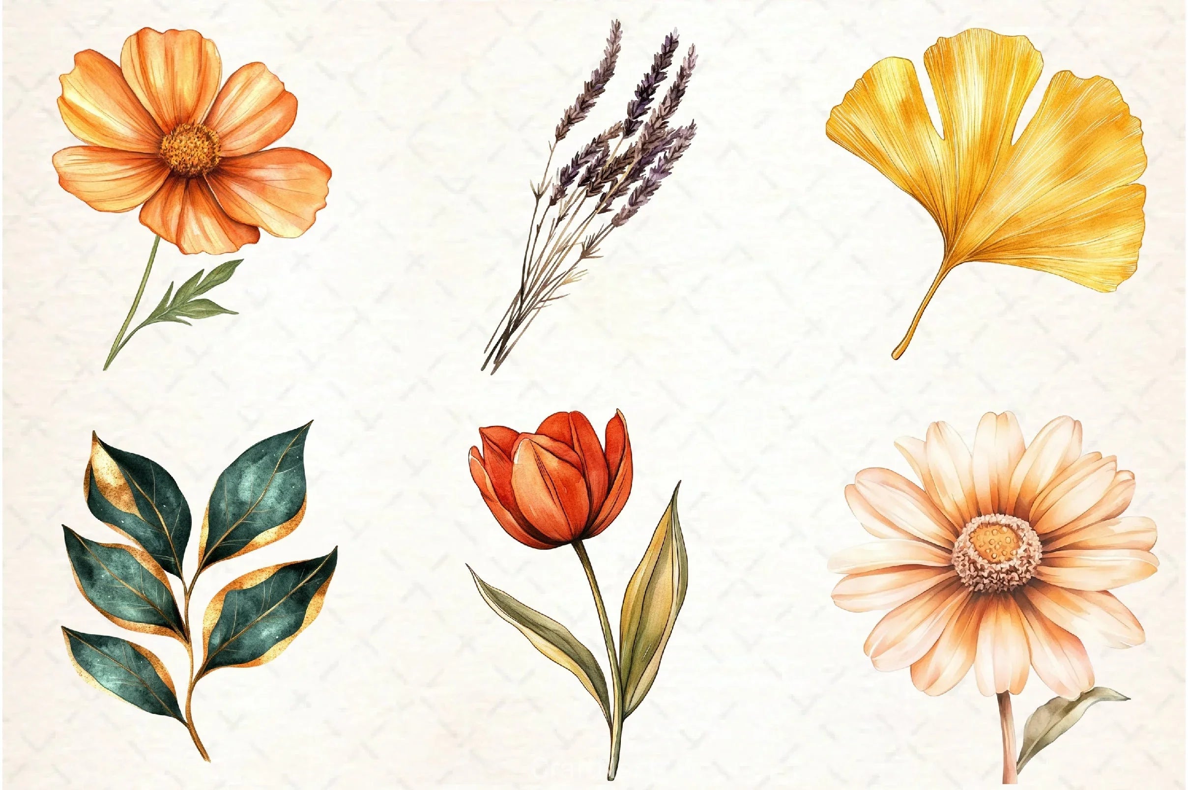 Fall Flowers & Leaves Clipart Bundle 6 - CraftNest - Digital Crafting and Art