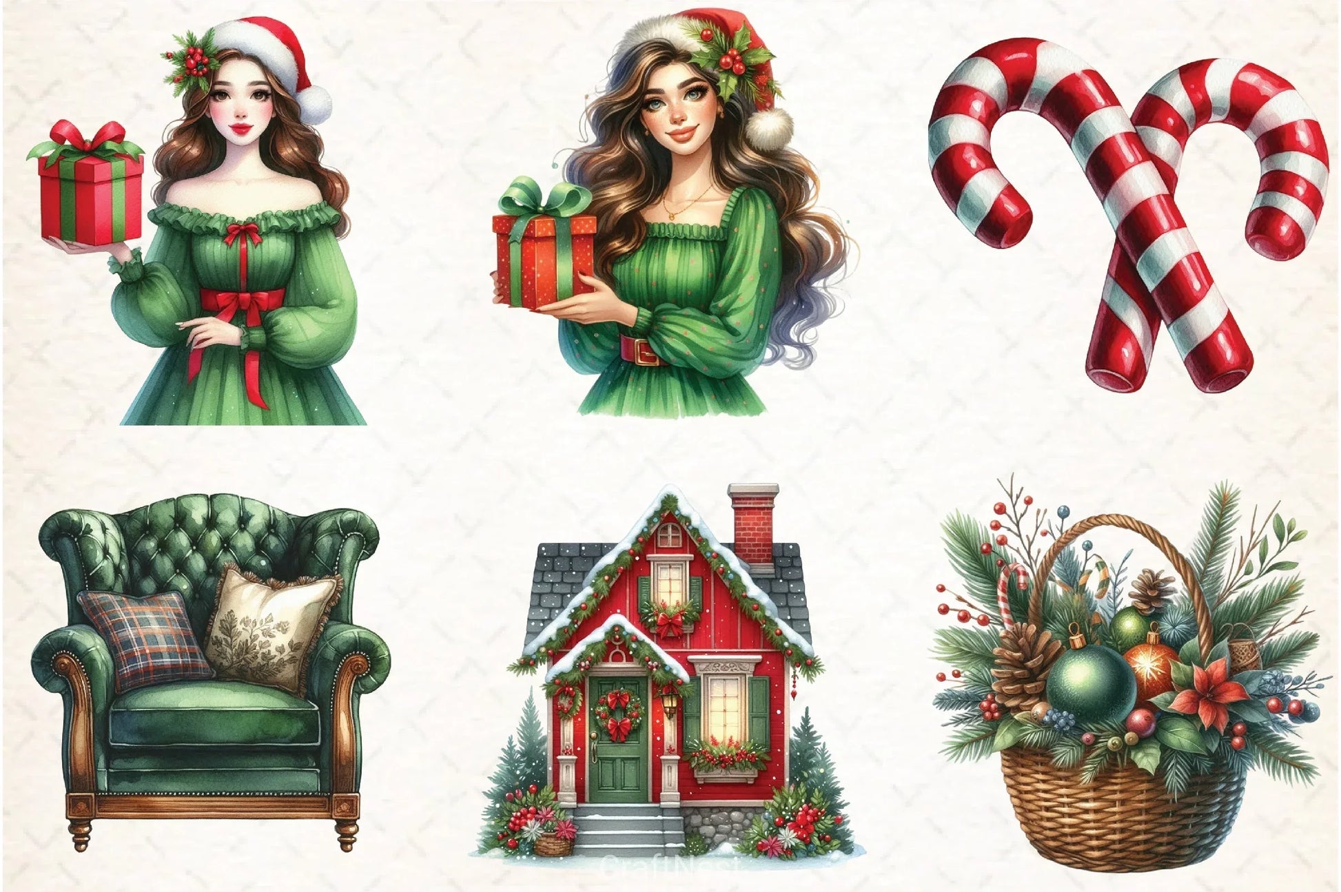Classic Christmas Clipart Bundle 1 - CraftNest - Digital Crafting and Art