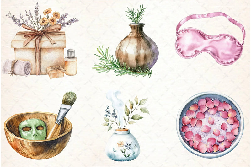 Spa Self Care Clipart Bundle - CraftNest - Digital Crafting and Art