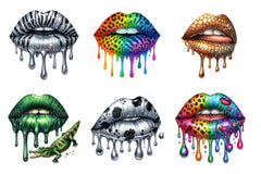 Animal Print Dripping Lips Clipart Bundle - CraftNest - Digital Crafting and Art