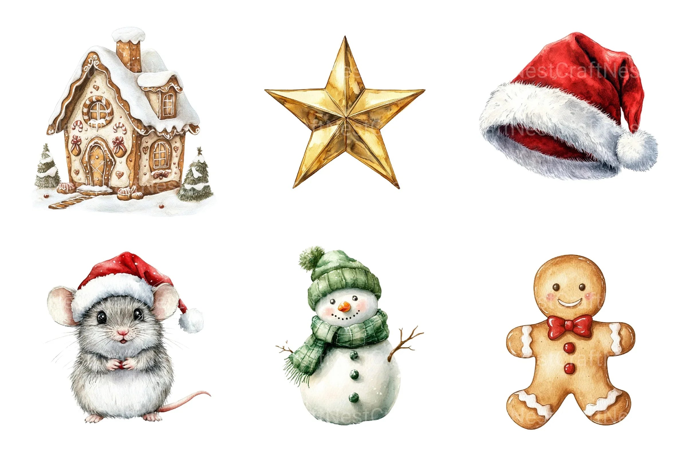 Timeless Winter Charm Christmas Collection Clipart Bundle - CraftNest - Digital Crafting and Art