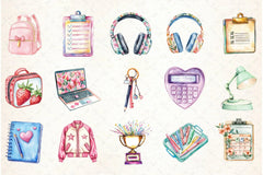 Preppy Back To School Clipart Bundle - CraftNest - Digital Crafting and Art