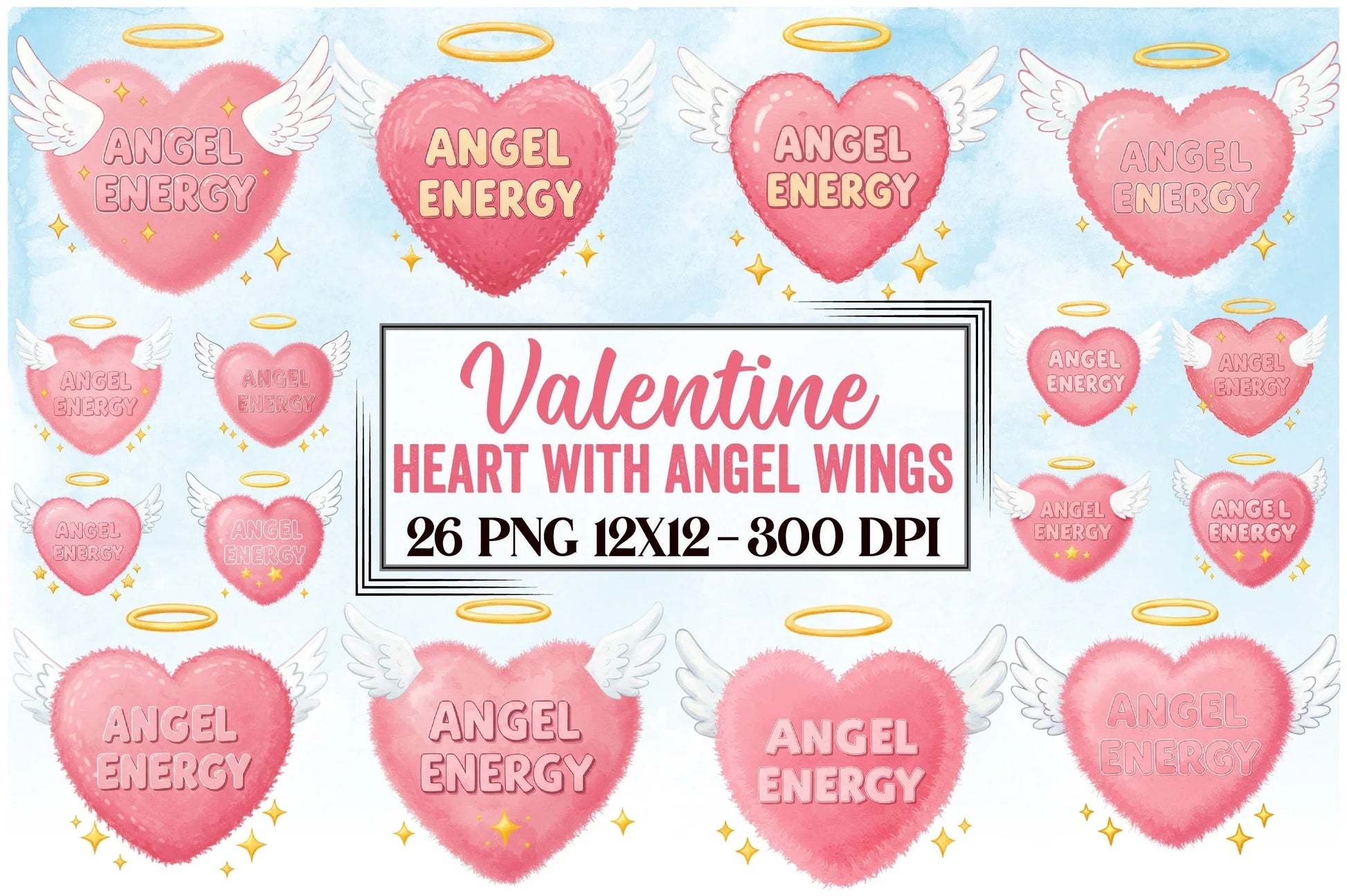 Heart Angel Wings Clipart Bundle - CraftNest - Digital Crafting and Art