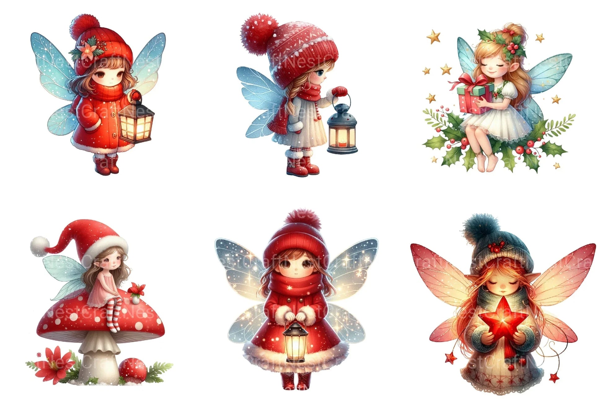 Christmas Fairy Decoration Clipart Bundle - CraftNest - Digital Crafting and Art