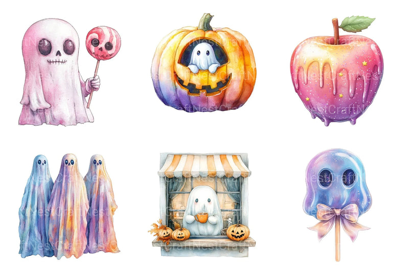 Halloween Ghost Iridescent Clipart Bundle - CraftNest - Digital Crafting and Art