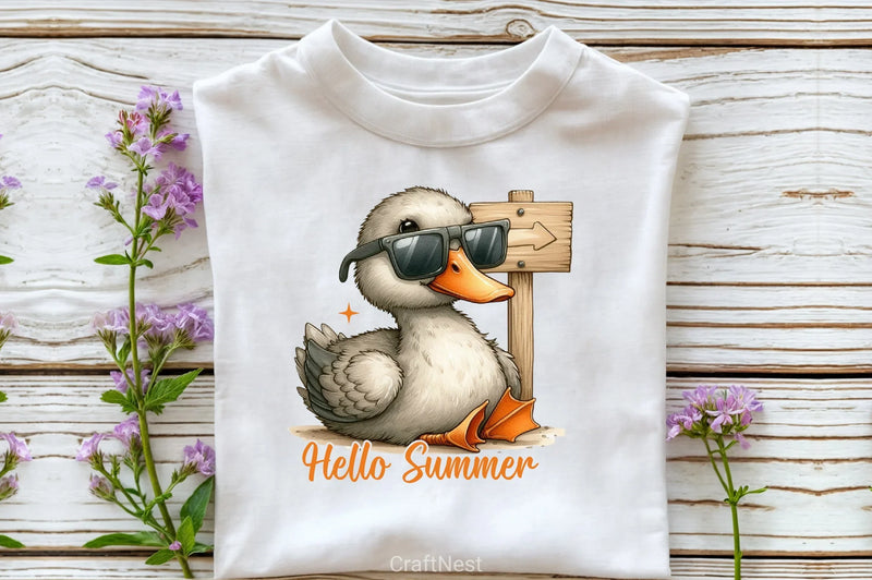 Hello Summer Duck Clipart Bundle - CraftNest - Digital Crafting and Art