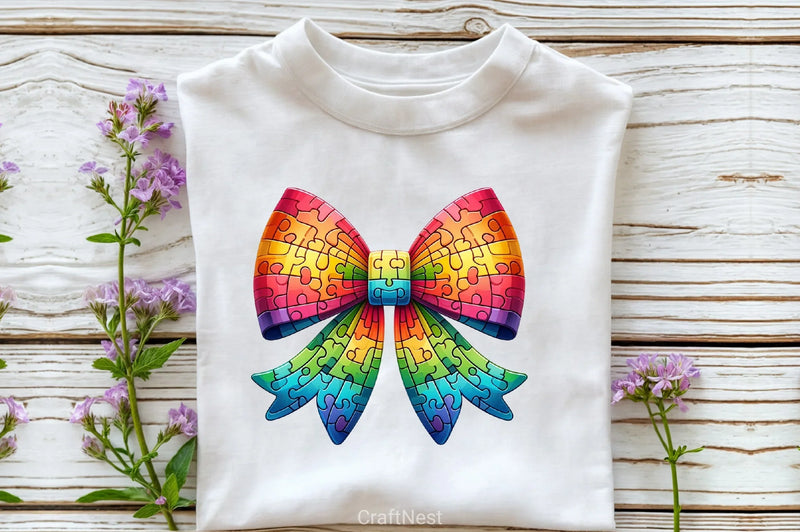 Autism Awareness Bow Clipart Bundle - CraftNest - Digital Crafting and Art