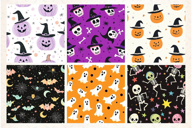 Happy Cute Halloween Pattern Paper - CraftNest - Digital Crafting and Art