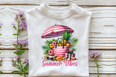 Summer Vibes Striped Beach Bag Clipart Bundle - CraftNest - Digital Crafting and Art