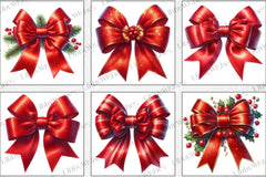 Red Christmas Bow Clipart Bundle - CraftNest - Digital Crafting and Art