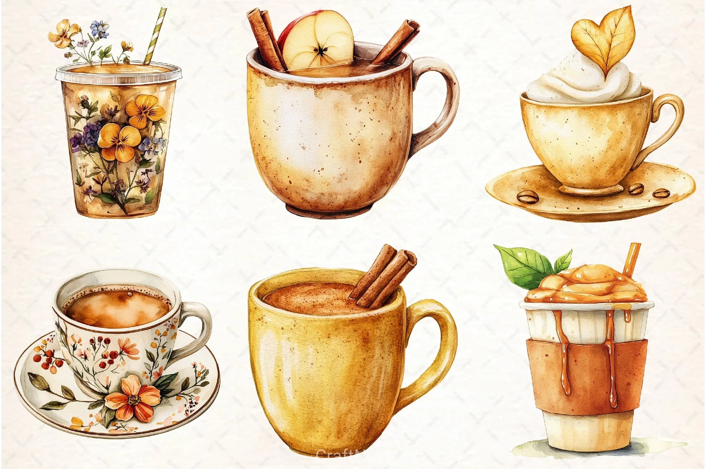 Fall Coffee Clipart Bundle 3 - CraftNest - Digital Crafting and Art