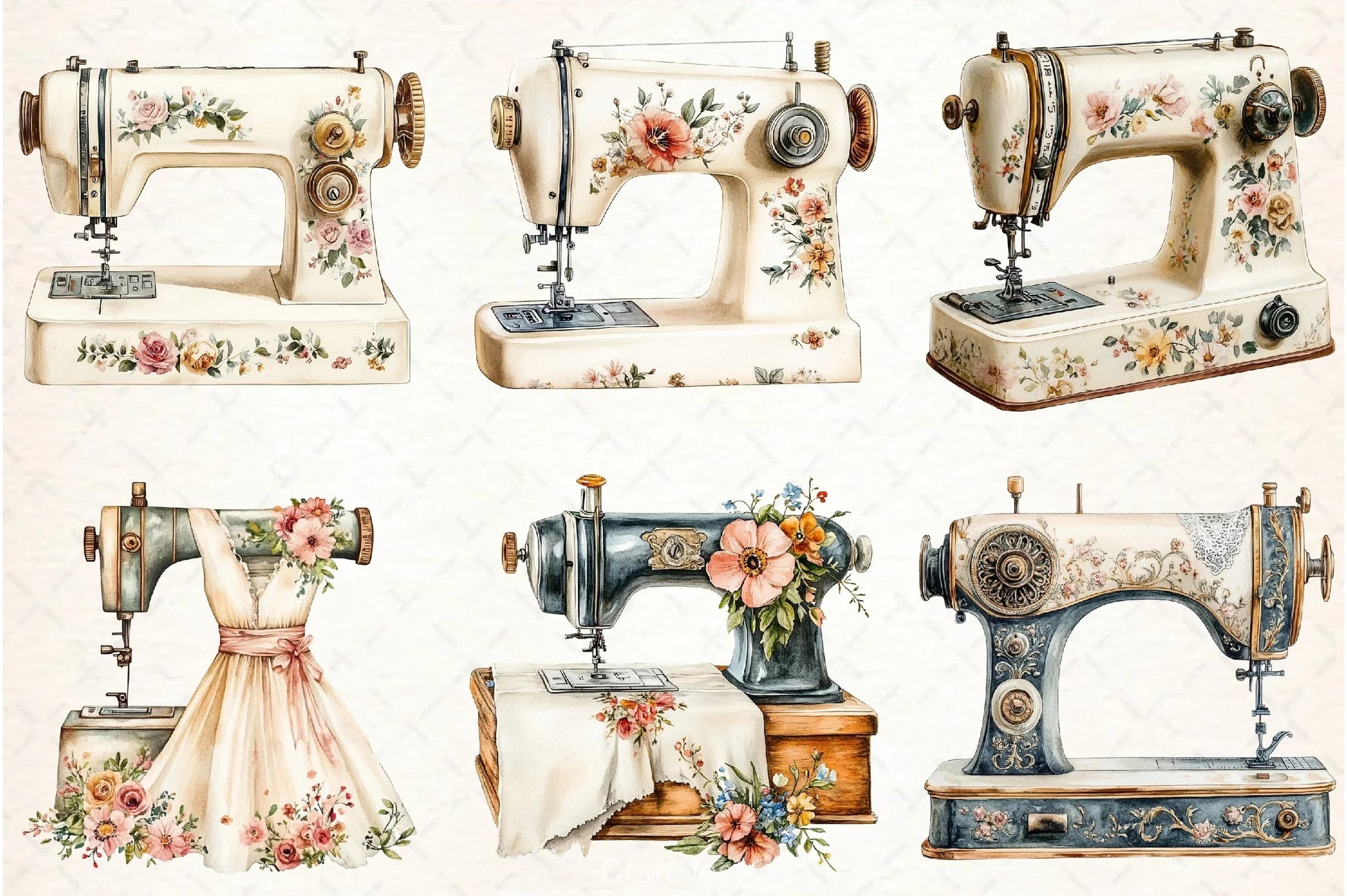 Vintage Sewing Machine Clipart Bundle - CraftNest - Digital Crafting and Art
