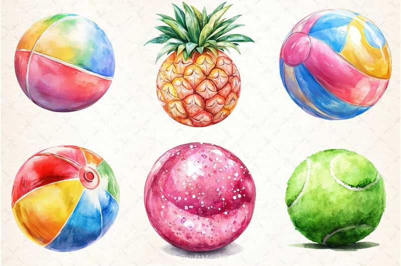 Summer Ball Clipart Bundle - CraftNest - Digital Crafting and Art