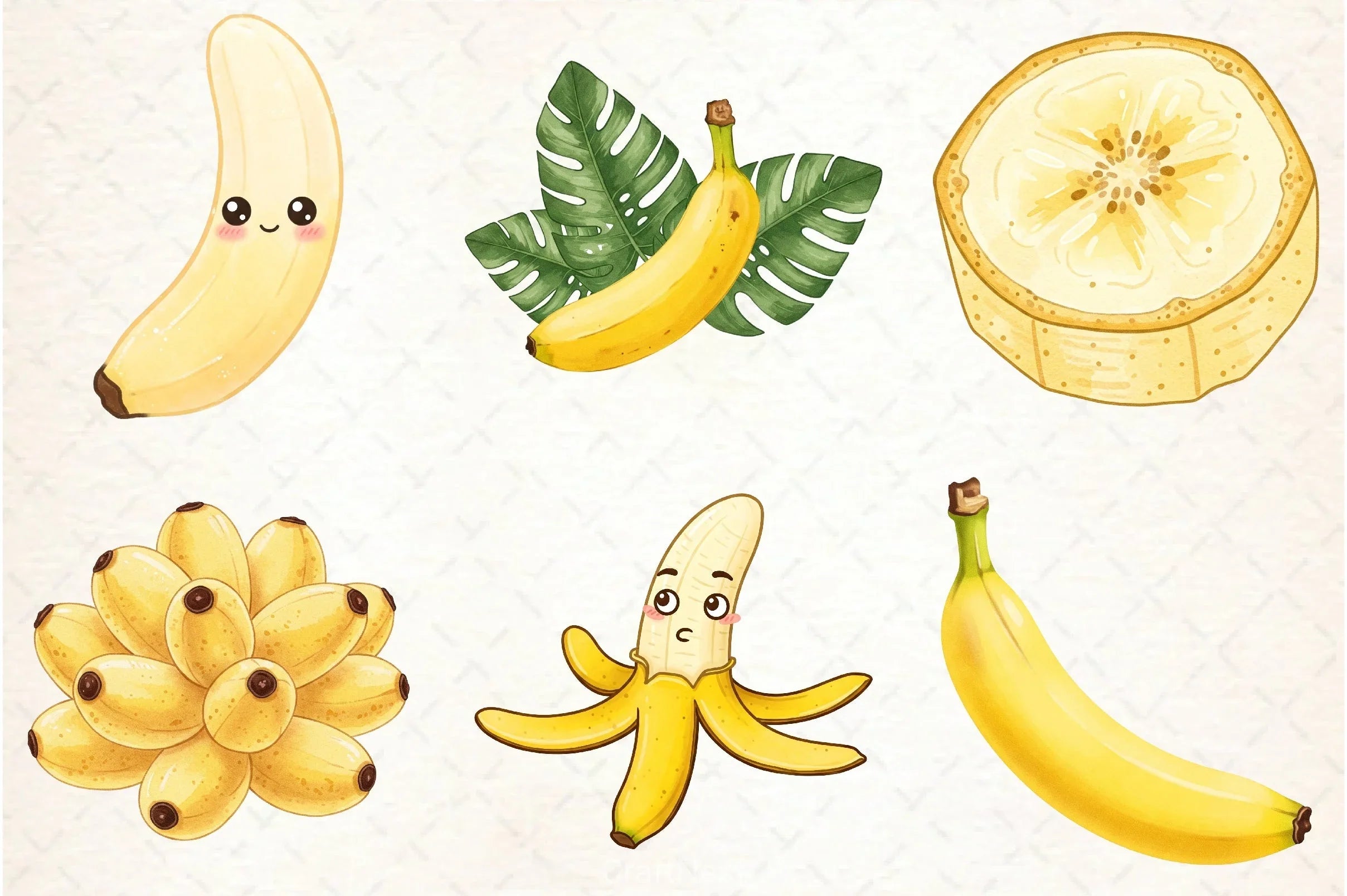 Banana Clipart Bundle 1 - CraftNest - Digital Crafting and Art