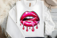 Pink Glossy Dripping Lips Clipart Bundle - CraftNest - Digital Crafting and Art