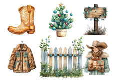 Southwestern Christmas Clipart Bundle: Rustic Holiday Art for Crafts & Design - CraftNest - Digital Crafting and Art