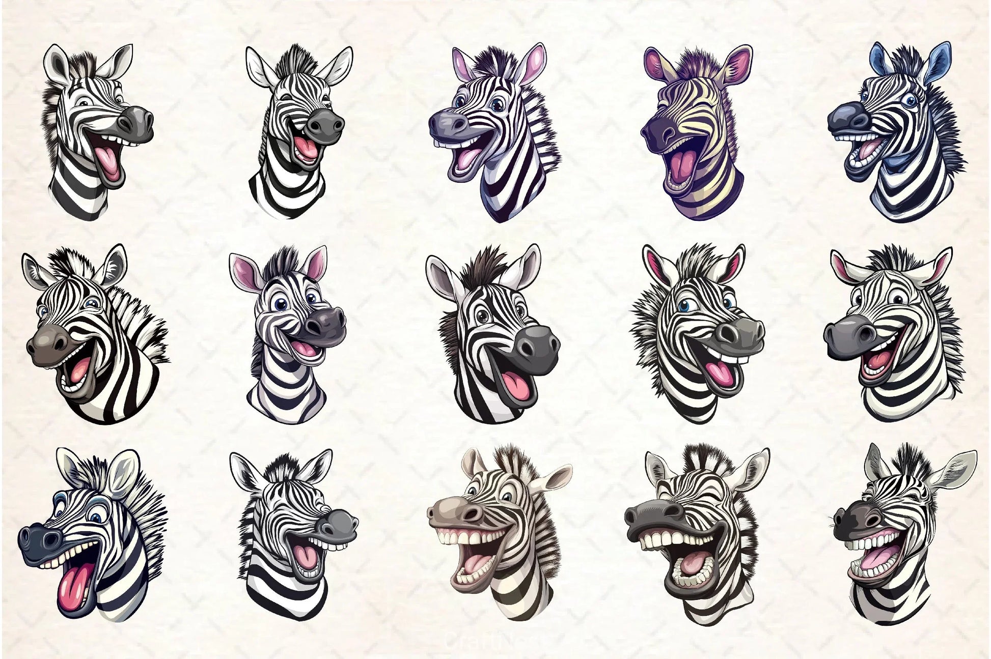 Funny Cartoon Zebra Clipart Bundle - CraftNest - Digital Crafting and Art