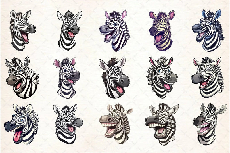 Funny Cartoon Zebra Clipart Bundle - CraftNest - Digital Crafting and Art