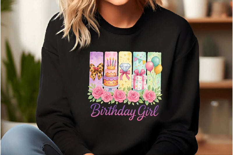 Brushstroke Birthday Girl Clipart Bundle - CraftNest - Digital Crafting and Art