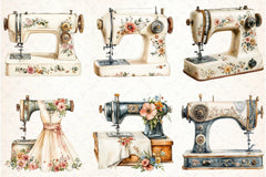 Vintage Sewing Machine Clipart Bundle 4 - CraftNest - Digital Crafting and Art