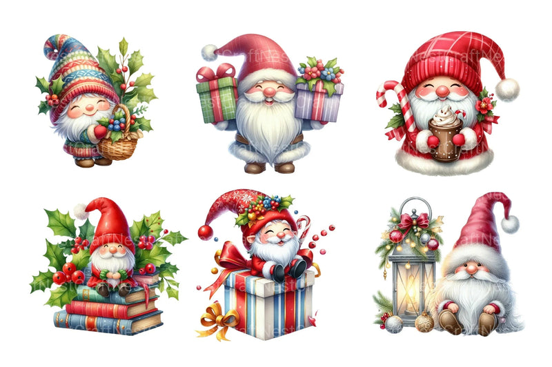 Gnome Christmas Cozy Clipart Bundle - CraftNest - Digital Crafting and Art
