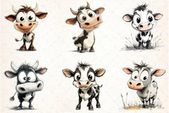 Funny Cow Clipart Bundle 3 - CraftNest - Digital Crafting and Art
