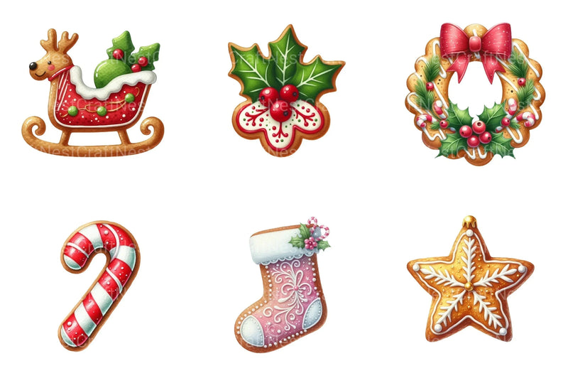 Christmas Cookies Clipart Bundle: Art Graphics & Sweet Treats - CraftNest - Digital Crafting and Art
