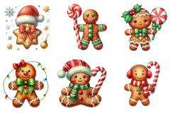 Gingerbread Man Festive Cookie Holiday Printables Christmas Clipart Bundle - CraftNest - Digital Crafting and Art