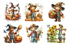 Scarecrow Autumn Fall Halloween Clipart Bundle - CraftNest - Digital Crafting and Art