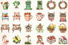 Strawberry Cottage Clipart Bundle - CraftNest - Digital Crafting and Art