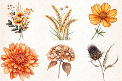 Fall Flowers Clipart Bundle 4 - CraftNest - Digital Crafting and Art