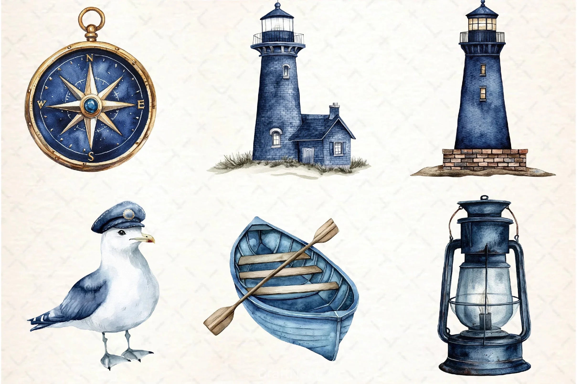 Blue Nautical Clipart Bundle  7 - CraftNest - Digital Crafting and Art