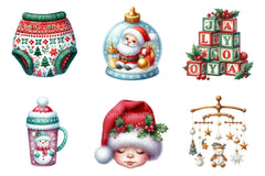 Christmas Baby Shower Clipart Bundle - CraftNest - Digital Crafting and Art