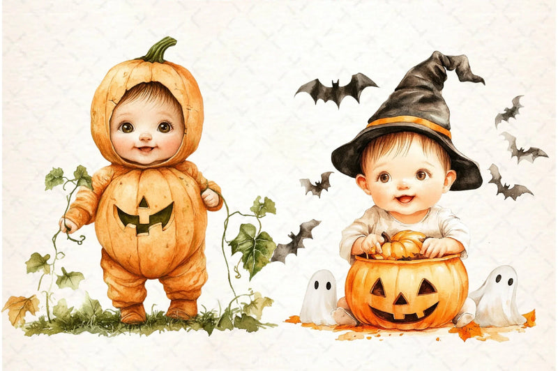 Autumn Spooky Baby Clipart Bundle - CraftNest - Digital Crafting and Art