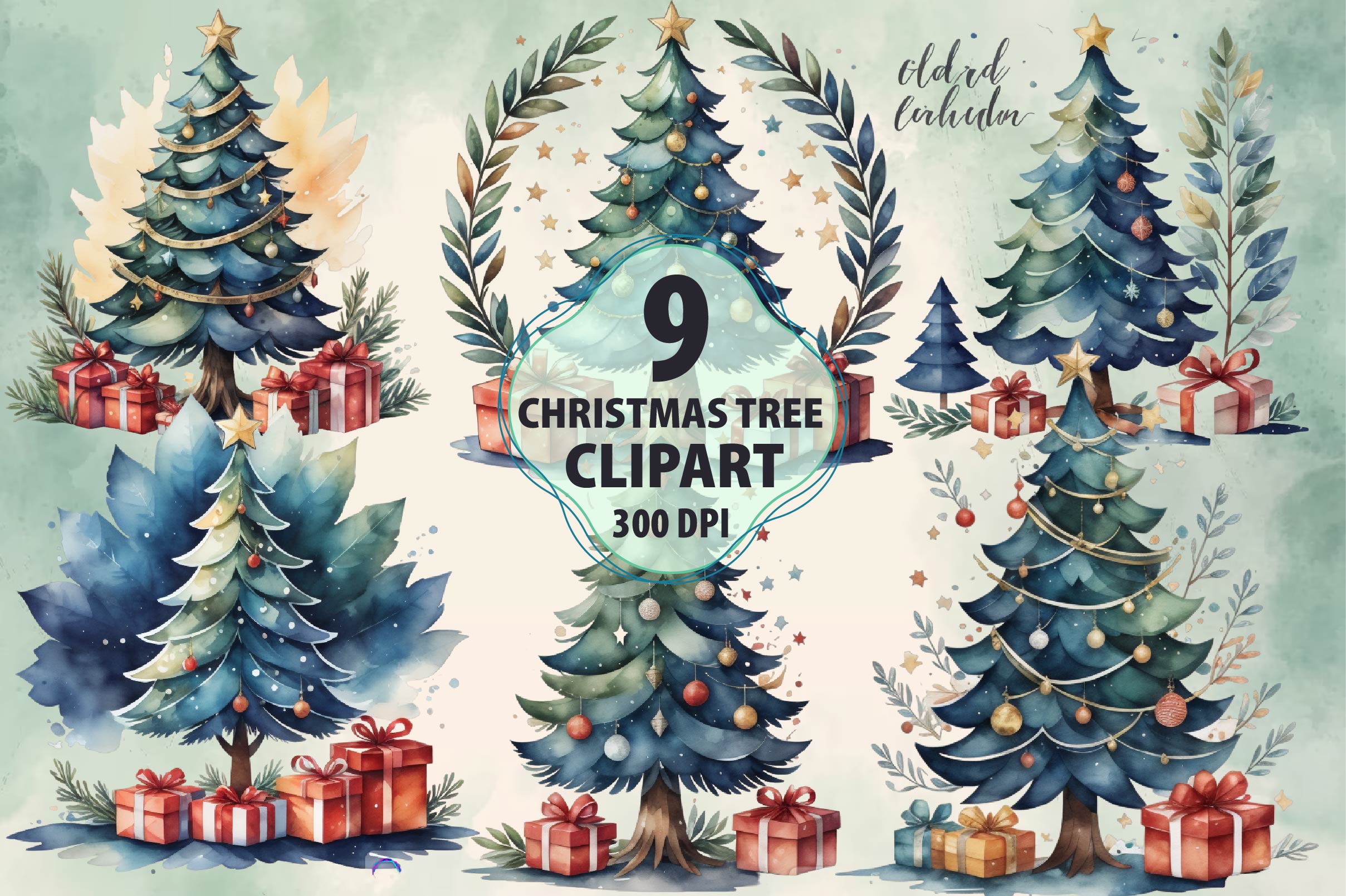 Christmas Tree Clipart Bundle 7