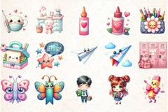 Kawaii School Clipart Bundle 5 - CraftNest - Digital Crafting and Art