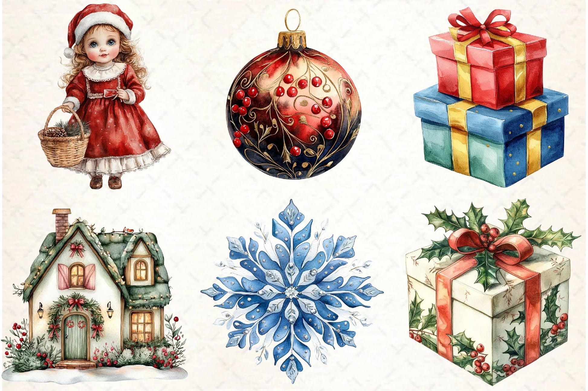 Retro 50s Christmas Clipart Bundle - CraftNest - Digital Crafting and Art