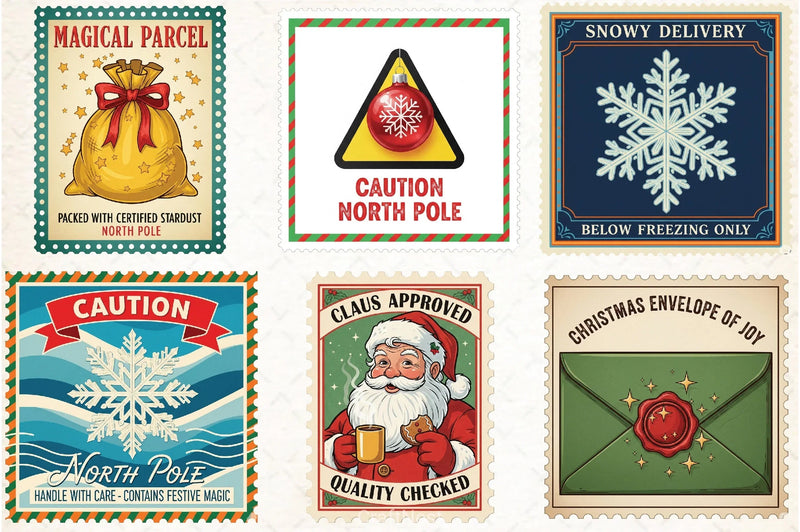 Vintage Christmas Stamps Clipart Bundle - CraftNest - Digital Crafting and Art