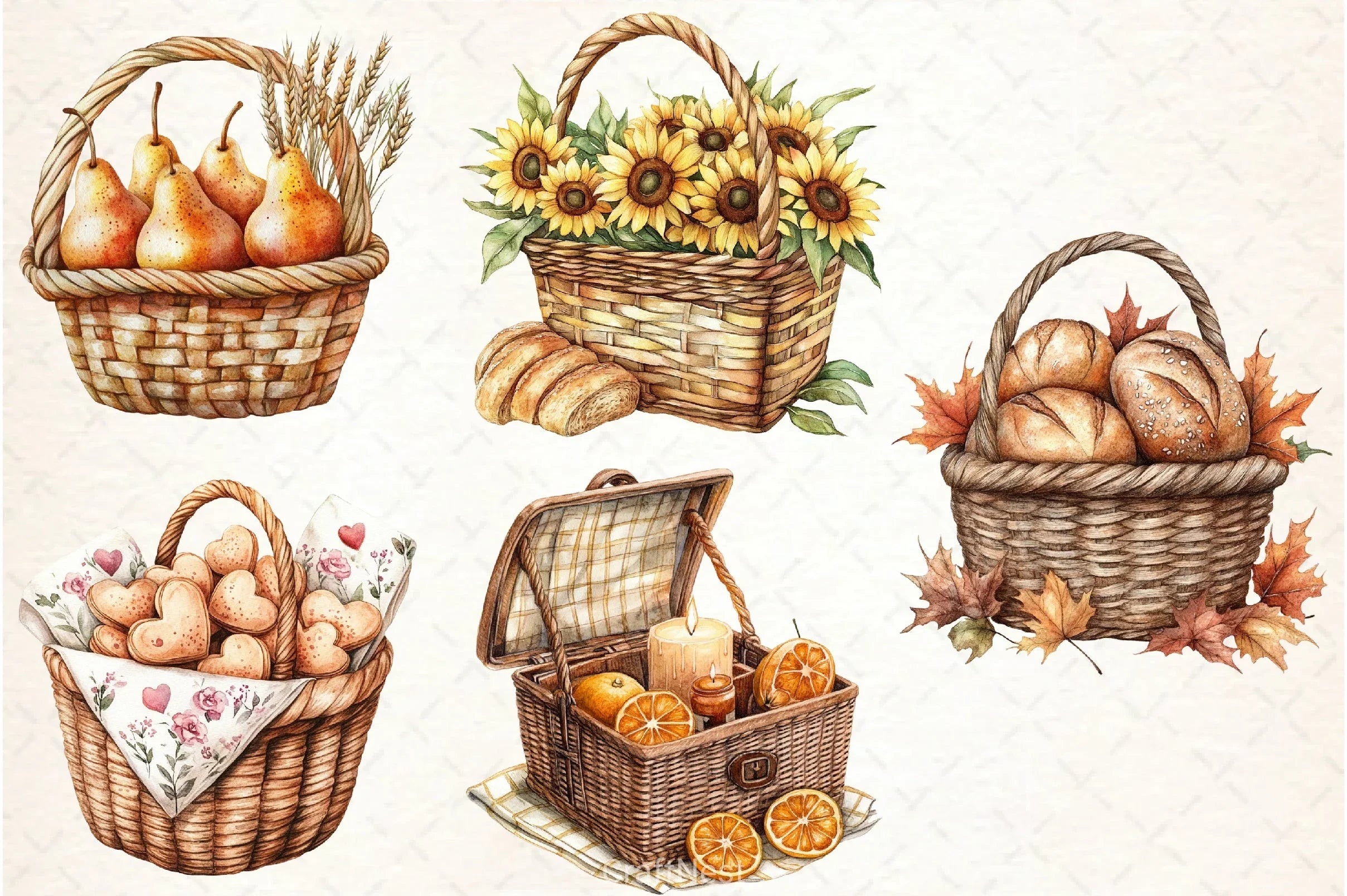 Picnic Basket Fall Clipart Bundle - CraftNest - Digital Crafting and Art