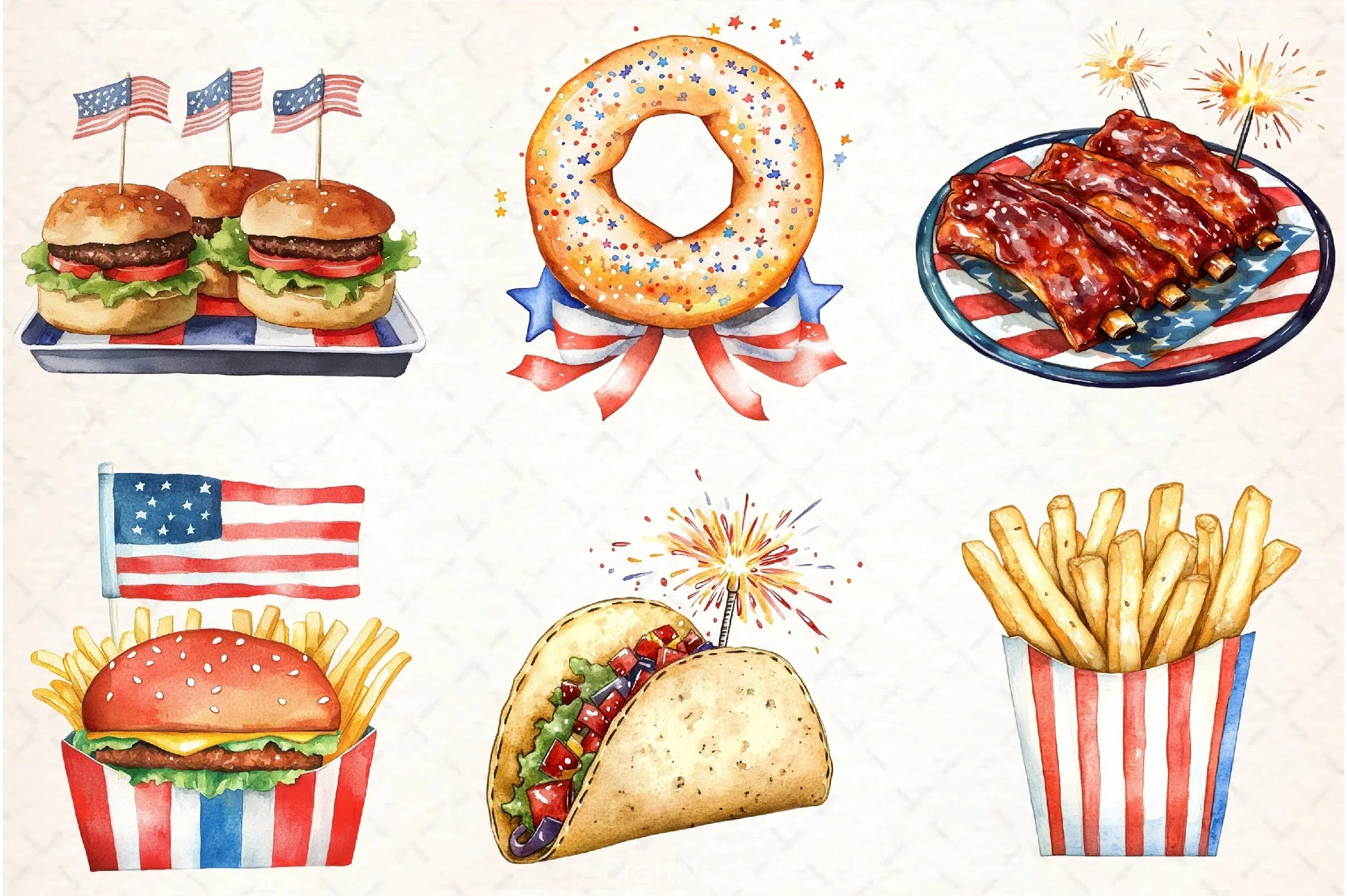 Fast Food 4th of July Clipart Bundle 1 - CraftNest - Digital Crafting and Art
