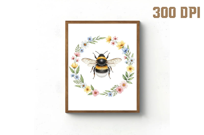 Whimsical Honey Bee Floral Clipart Bundle - CraftNest - Digital Crafting and Art