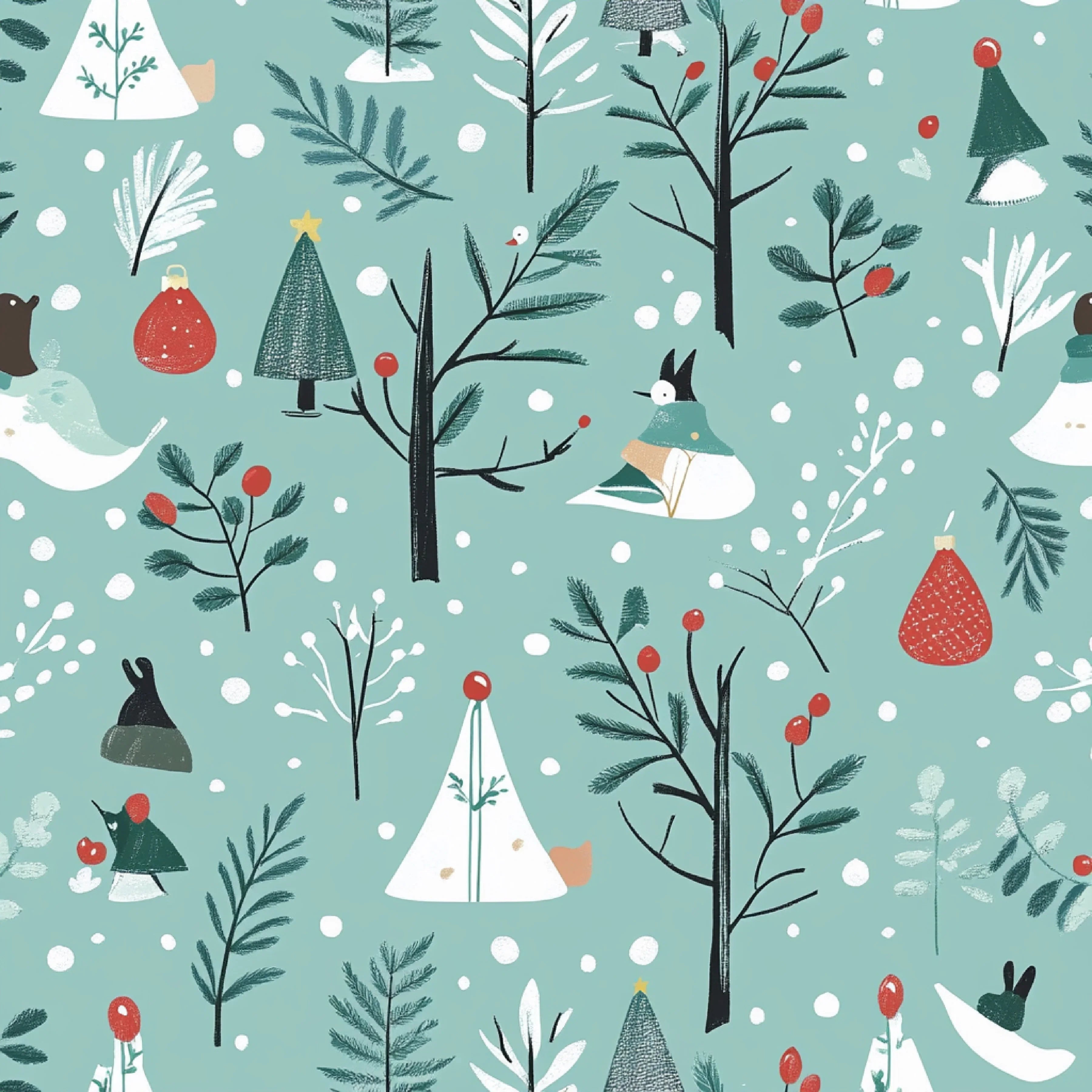 Whimsical Winter & Christmas Patterns Clipart Bundle - CraftNest - Digital Crafting and Art
