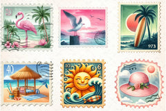 Retro Summer Postage Clipart Bundle 2 - CraftNest - Digital Crafting and Art