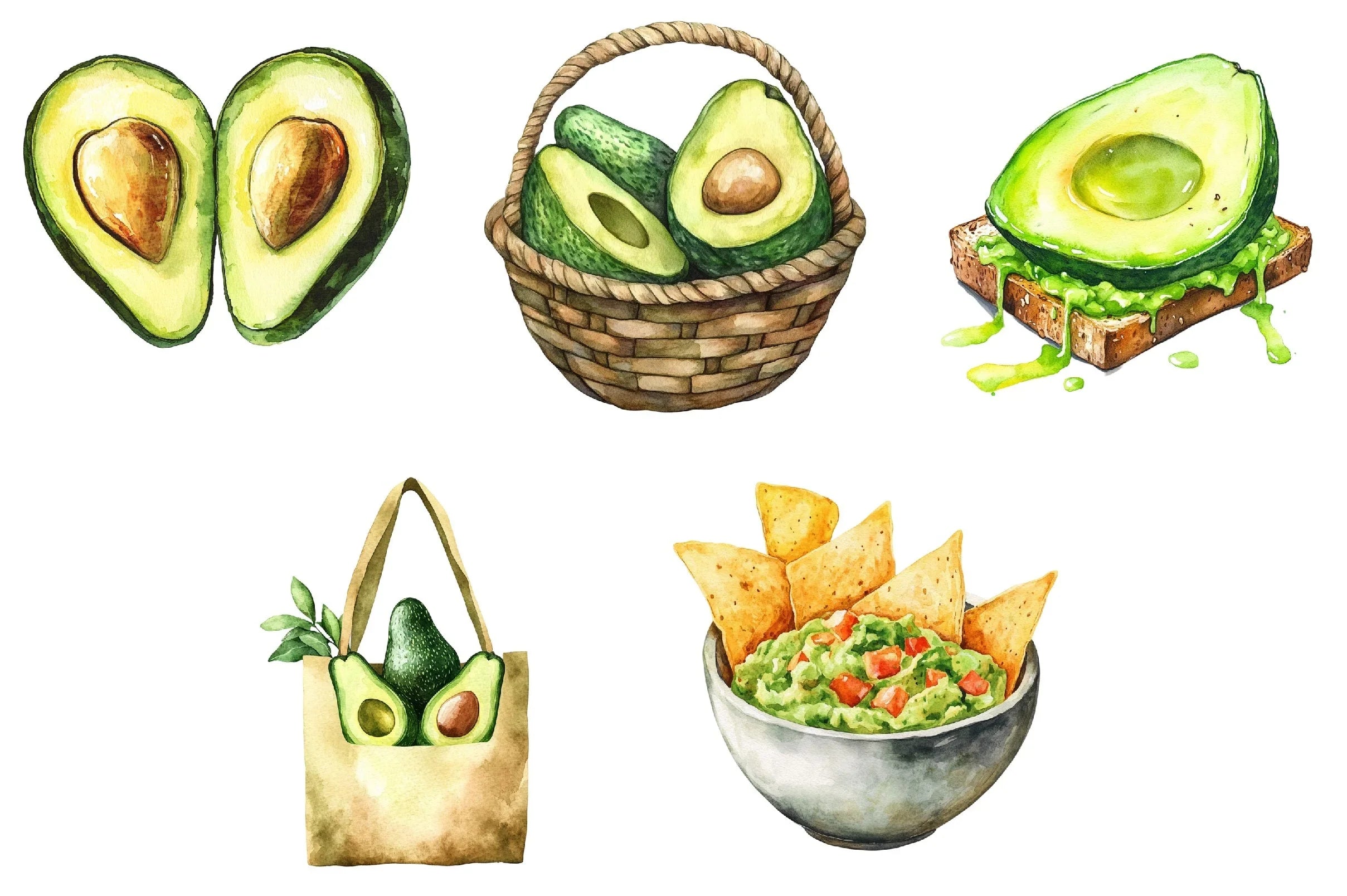 Avocado Clipart Bundle 2 - CraftNest - Digital Crafting and Art